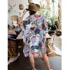 imageWomens Kimono Swimsuit Coverups Summer Beach Casual Loose Cardigans for SwimwearSummer Boho Leaves