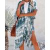 imageWomens Kimono Swimsuit Coverups Summer Beach Casual Loose Cardigans for SwimwearTeal Paisley Print