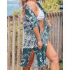 imageWomens Kimono Swimsuit Coverups Summer Beach Casual Loose Cardigans for SwimwearTeal Paisley Print