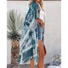 imageWomens Kimono Swimsuit Coverups Summer Beach Casual Loose Cardigans for SwimwearTeal Paisley Print