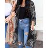 imageWomens Kimono Swimsuit Coverups Summer Beach Casual Loose Cardigans for SwimwearWhite Circular Print Boho