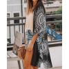imageWomens Kimono Swimsuit Coverups Summer Beach Casual Loose Cardigans for SwimwearWhite Circular Print Boho