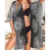 imageWomens Kimono Swimsuit Coverups Summer Beach Casual Loose Cardigans for SwimwearWhite Circular Print Boho