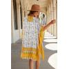 imageWomens Kimono Swimsuit Coverups Summer Beach Casual Loose Cardigans for SwimwearYellow  White