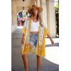 imageWomens Kimono Swimsuit Coverups Summer Beach Casual Loose Cardigans for SwimwearYellow  White
