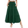 imageBerydress Long Skirts for Women with Pockets Trendy Elastic High Waist Flowy Swing A Line Ruffle Tiered Maxi SkirtDark Green