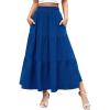 imageBerydress Long Skirts for Women with Pockets Trendy Elastic High Waist Flowy Swing A Line Ruffle Tiered Maxi SkirtRoyal Blue