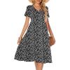 imageBerydress Womens Casual Summer Tiered Midi Dress 2025 Short Sleeve VNeck Loose Cotton Ruffle Babydoll Dress Boho SundressFloral Black