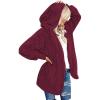 imageCHICGAL Womens Fuzzy Jacket Hooded Cardigan Open Front Sherpa Coat Outwear with PocketsBurgundy