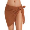 imageCHICGAL Womens Sarongs Summer Beach Wrap Shorts Bikini Bathing Suit Coverups Sheer Swimwear BrownXL