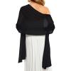 imageCHICGAL Womens Scarf Shawls and Wraps for Evening Dress Wedding Party Bridal Scarves Sarong Cover UpsBlack