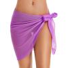 imageSwimsuit Coverups for Women Sarong Beach Bikini Wrap Sheer Short Skirt Chiffon Scarf for SwimwearLight Purple
