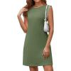 imageWEACZZY Summer Dresses for Women 2025 Casual Crewneck Fit Beach Vacation Dress Sleeveless Loose Sundress with PocketsArmy Green