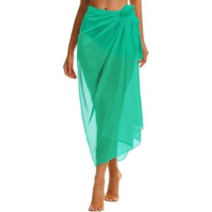 imageCHICGAL Sarong Wraps Swimsuit Coverup for Women Bathing Suit Cover Up Summer Bikini Beach SwimwearAqua