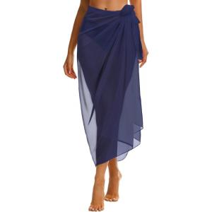 imageCHICGAL Sarong Wraps Swimsuit Coverup for Women Bathing Suit Cover Up Summer Bikini Beach SwimwearDark Blue