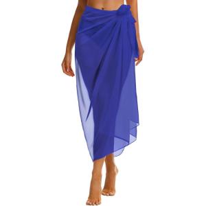 imageCHICGAL Sarong Wraps Swimsuit Coverup for Women Bathing Suit Cover Up Summer Bikini Beach SwimwearSapphire Blue