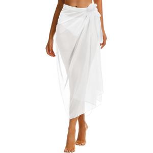 imageCHICGAL Sarong Wraps Swimsuit Coverup for Women Bathing Suit Cover Up Summer Bikini Beach SwimwearWhite