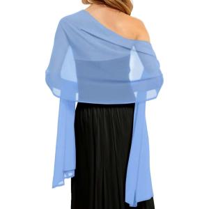 imageCHICGAL Womens Scarf Shawls and Wraps for Evening Dress Wedding Party Bridal Scarves Sarong Cover UpsDusty Blue