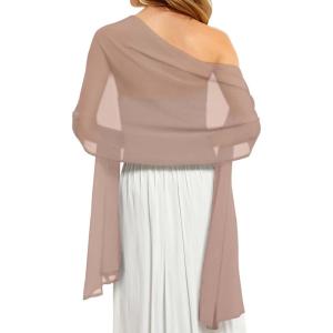imageCHICGAL Womens Scarf Shawls and Wraps for Evening Dress Wedding Party Bridal Scarves Sarong Cover UpsKhaki