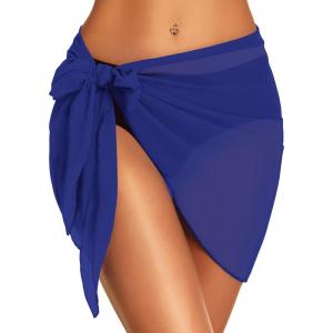 imageSwimsuit Coverups for Women Sarong Beach Bikini Wrap Sheer Short Skirt Chiffon Scarf for SwimwearDeep Blue