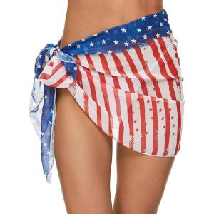 imageSwimsuit Coverups for Women Sarong Beach Bikini Wrap Sheer Short Skirt Chiffon Scarf for SwimwearFlag 3