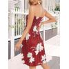 imageCHICGAL Summer Dresses for Women Beach Cover Ups Strapless Boho Floral Print SundressA Deep Wine Red Flower