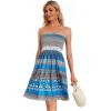 imageCHICGAL Summer Dresses for Women Beach Cover Ups Strapless Boho Floral Print SundressA Floral Blue