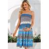 imageCHICGAL Summer Dresses for Women Beach Cover Ups Strapless Boho Floral Print SundressA Floral Blue