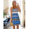 imageCHICGAL Summer Dresses for Women Beach Cover Ups Strapless Boho Floral Print SundressA Floral Blue