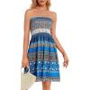 imageCHICGAL Summer Dresses for Women Beach Cover Ups Strapless Boho Floral Print SundressA Floral Blue