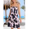 imageCHICGAL Summer Dresses for Women Beach Cover Ups Strapless Boho Floral Print SundressA Pink Black Tree