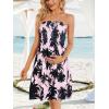 imageCHICGAL Summer Dresses for Women Beach Cover Ups Strapless Boho Floral Print SundressA Pink Black Tree