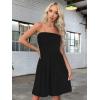 imageCHICGAL Summer Dresses for Women Beach Cover Ups Strapless Boho Floral Print SundressA Solid Black