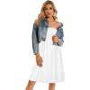 imageCHICGAL Summer Dresses for Women Beach Cover Ups Strapless Boho Floral Print SundressA Solid White