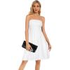 imageCHICGAL Summer Dresses for Women Beach Cover Ups Strapless Boho Floral Print SundressA Solid White