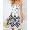 imageCHICGAL Summer Dresses for Women Beach Cover Ups Strapless Boho Floral Print SundressAdeline White