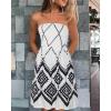 imageCHICGAL Summer Dresses for Women Beach Cover Ups Strapless Boho Floral Print SundressAdeline White
