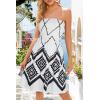 imageCHICGAL Summer Dresses for Women Beach Cover Ups Strapless Boho Floral Print SundressAdeline White