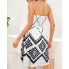 imageCHICGAL Summer Dresses for Women Beach Cover Ups Strapless Boho Floral Print SundressAdeline White