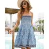 imageCHICGAL Summer Dresses for Women Beach Cover Ups Strapless Boho Floral Print SundressBk Blue Flower