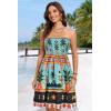 imageCHICGAL Summer Dresses for Women Beach Cover Ups Strapless Boho Floral Print SundressBlue Flower Pineapple