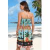 imageCHICGAL Summer Dresses for Women Beach Cover Ups Strapless Boho Floral Print SundressBlue Flower Pineapple
