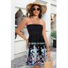 imageCHICGAL Summer Dresses for Women Beach Cover Ups Strapless Boho Floral Print SundressBoho Black Flower