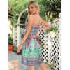 imageCHICGAL Summer Dresses for Women Beach Cover Ups Strapless Boho Floral Print SundressBoho Green Pink