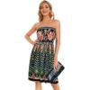 imageCHICGAL Summer Dresses for Women Beach Cover Ups Strapless Boho Floral Print SundressBoho Green Tree