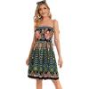 imageCHICGAL Summer Dresses for Women Beach Cover Ups Strapless Boho Floral Print SundressBoho Green Tree