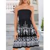 imageCHICGAL Summer Dresses for Women Beach Cover Ups Strapless Boho Floral Print SundressBoho Midnight Floral Print