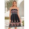 imageCHICGAL Summer Dresses for Women Beach Cover Ups Strapless Boho Floral Print SundressBoho Red Floral Print