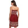 imageCHICGAL Summer Dresses for Women Beach Cover Ups Strapless Boho Floral Print SundressBoho Red Yellow Print