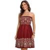 imageCHICGAL Summer Dresses for Women Beach Cover Ups Strapless Boho Floral Print SundressBoho Red Yellow Print